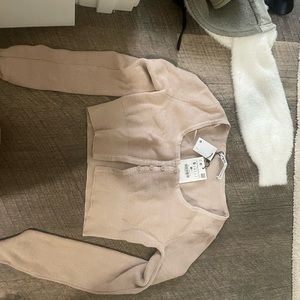 Zara cream cropped cardigan